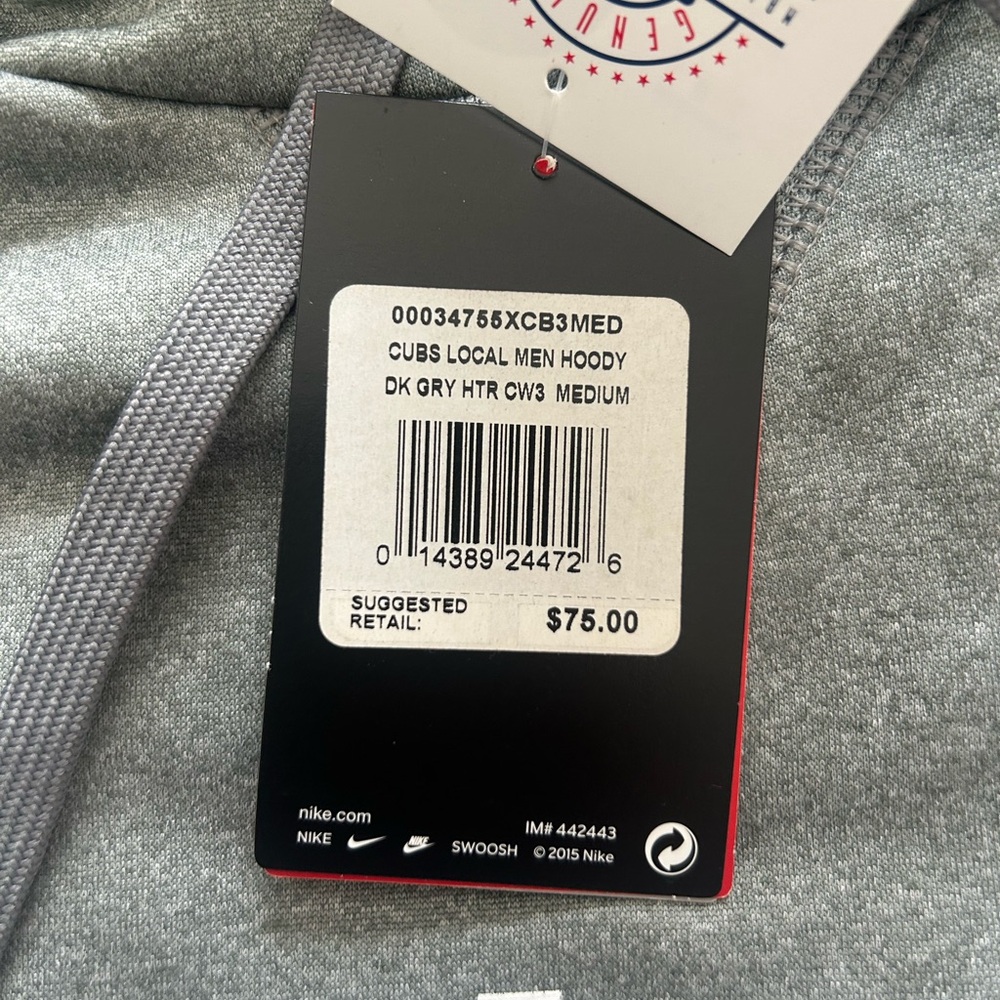 Chicago Cubs Nike Therma-Fit Gray Hoodie - Picture 5 of 5